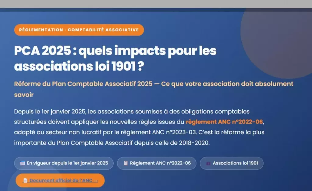 PCA 2025 : quels impacts pour les associations loi 1901 ?