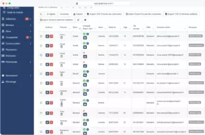 Capture du logiciel Pep's Up — Gestion des membres