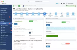 Capture du logiciel Pep's Up — Paiement en ligne