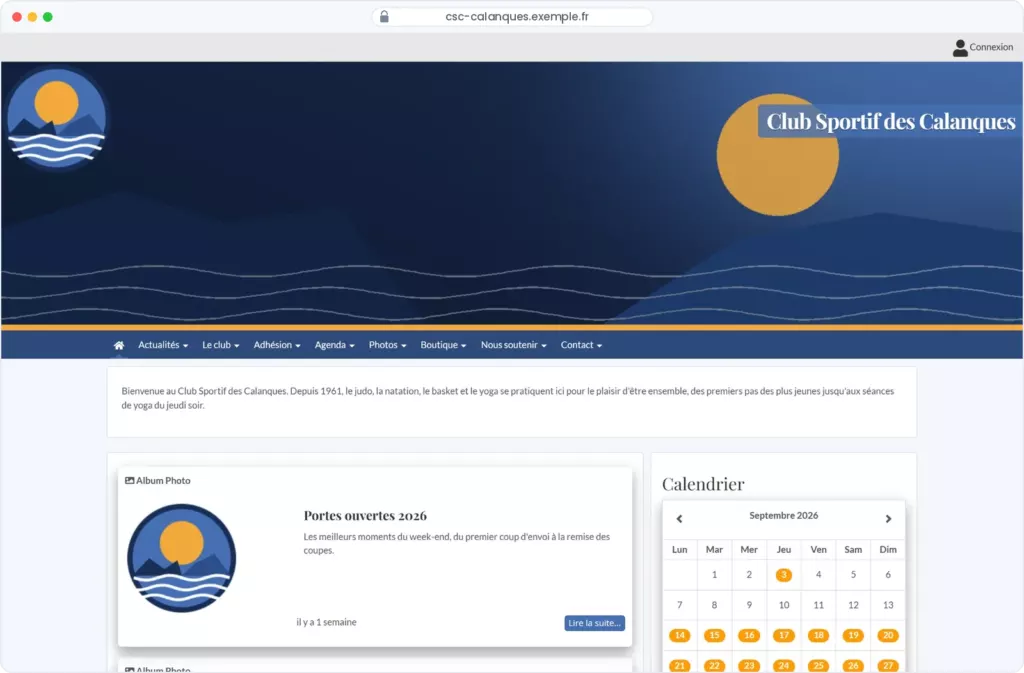 Capture du logiciel Pep's Up — Site internet