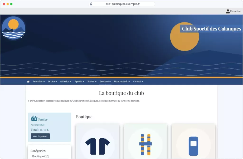 Capture d’écran Pep’s Up : Produits proposés dans la boutique